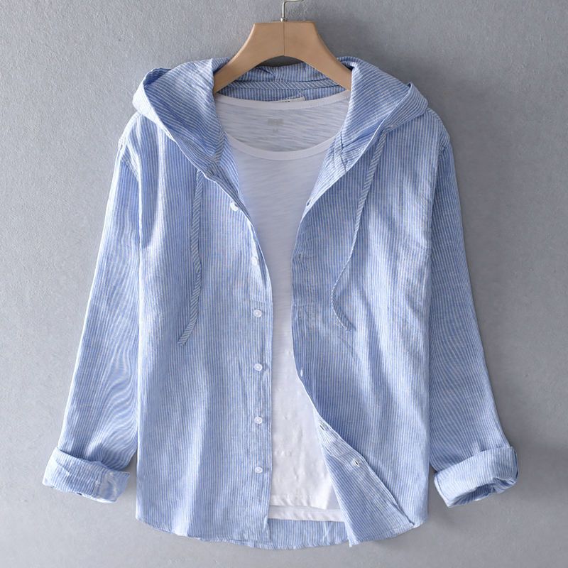 Bluza z lnu Nova z kapturem
