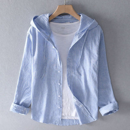 Bluza z lnu Nova z kapturem