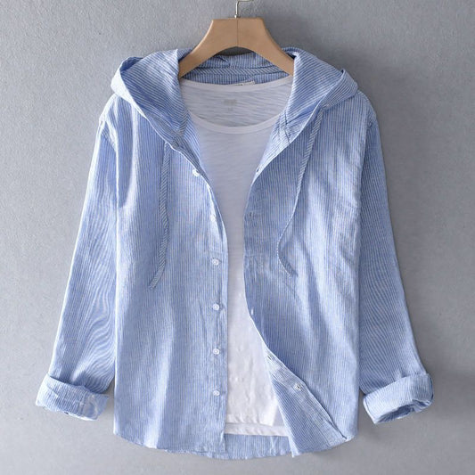 Bluza z lnu Nova z kapturem